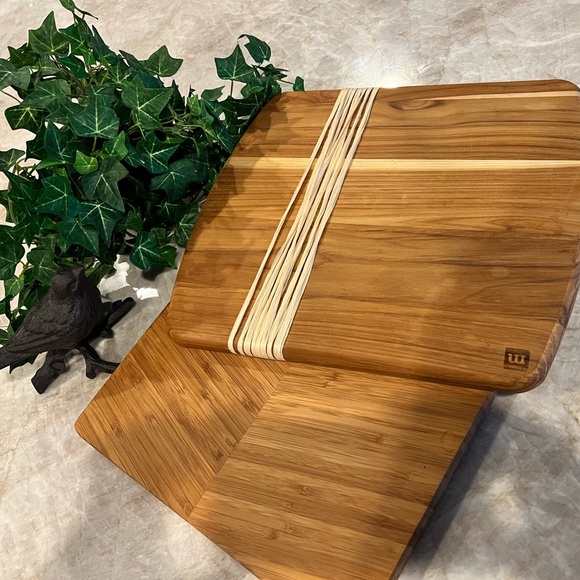 Beautifully Detailed Wood Grain Bamboo Butch Block Cutting Cheese Boards New 🍃 - Picture 3 of 3
